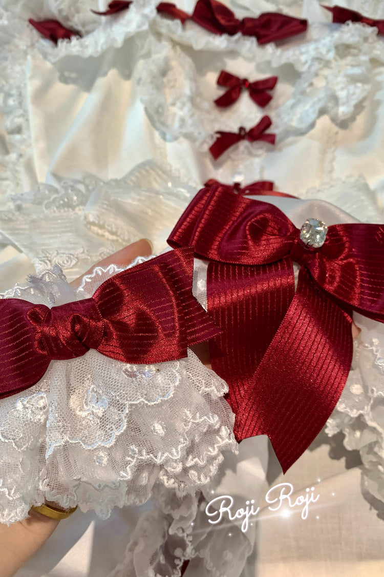 Multi-Color Strawberry Angel Cherry Blossom Tree Bowknot Lace Sweet Lolita Hand Sleeves 9 Colors