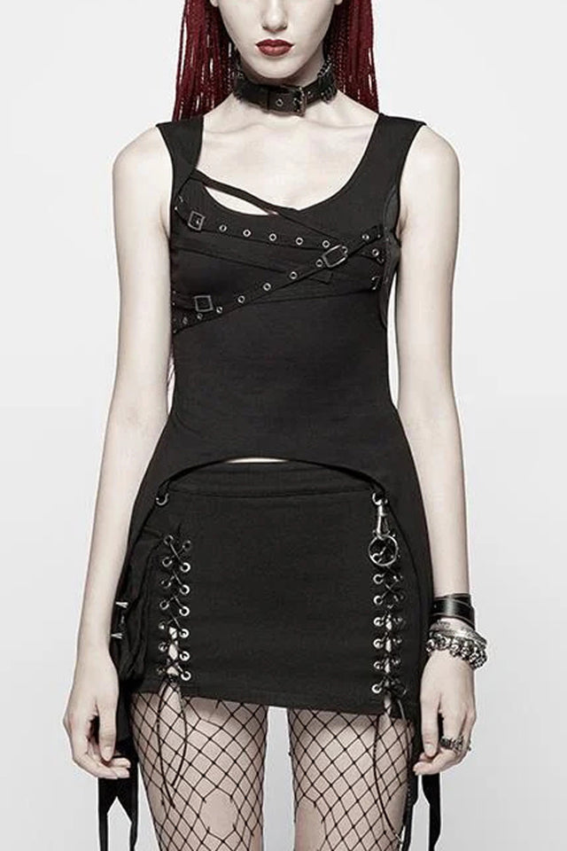 Urban Soft Punk Vest, Black main image 0