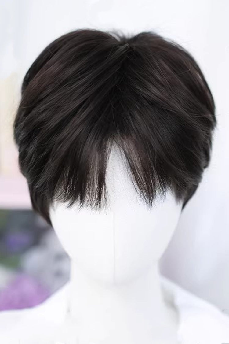 Perruque Lolita Courte Androgyne Cool Noir Naturel