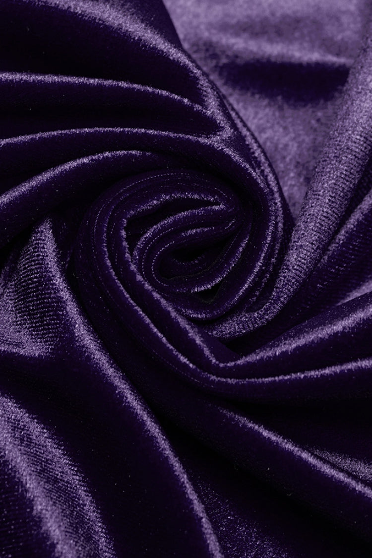 Violet Long Sleeves Gradient Irregular Women's Gothic Blouse