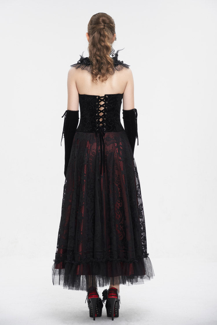 Black/Red Lace Up Women's Gothic Corset