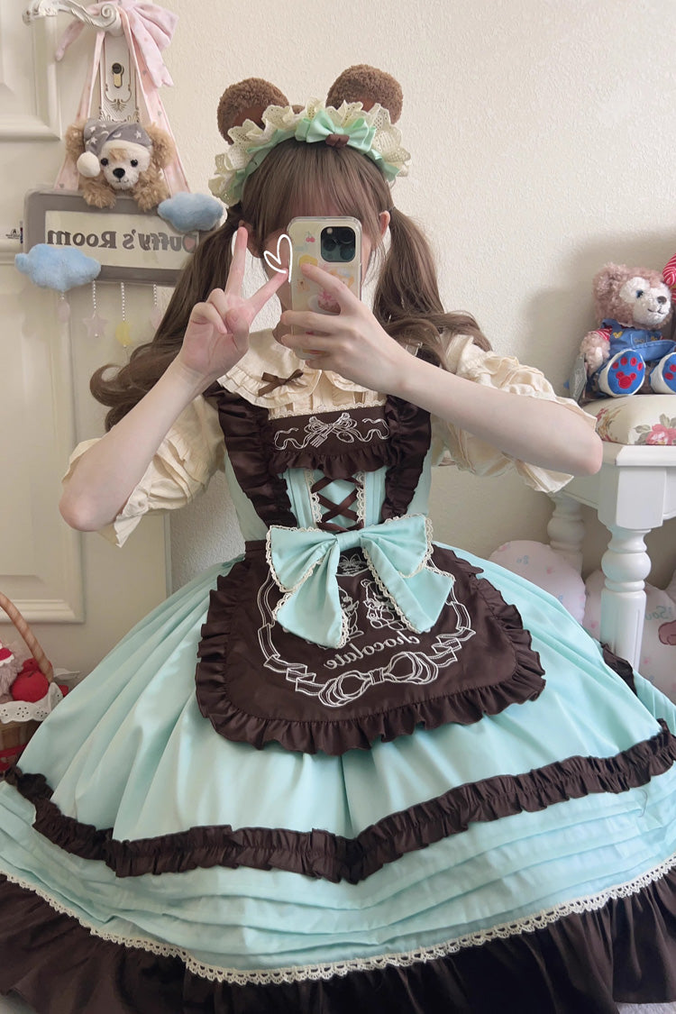 Raw Chocolate Mille Crepe Ruffle Bowknot Sweet Princess Lolita Jsk Dress 3 Colors