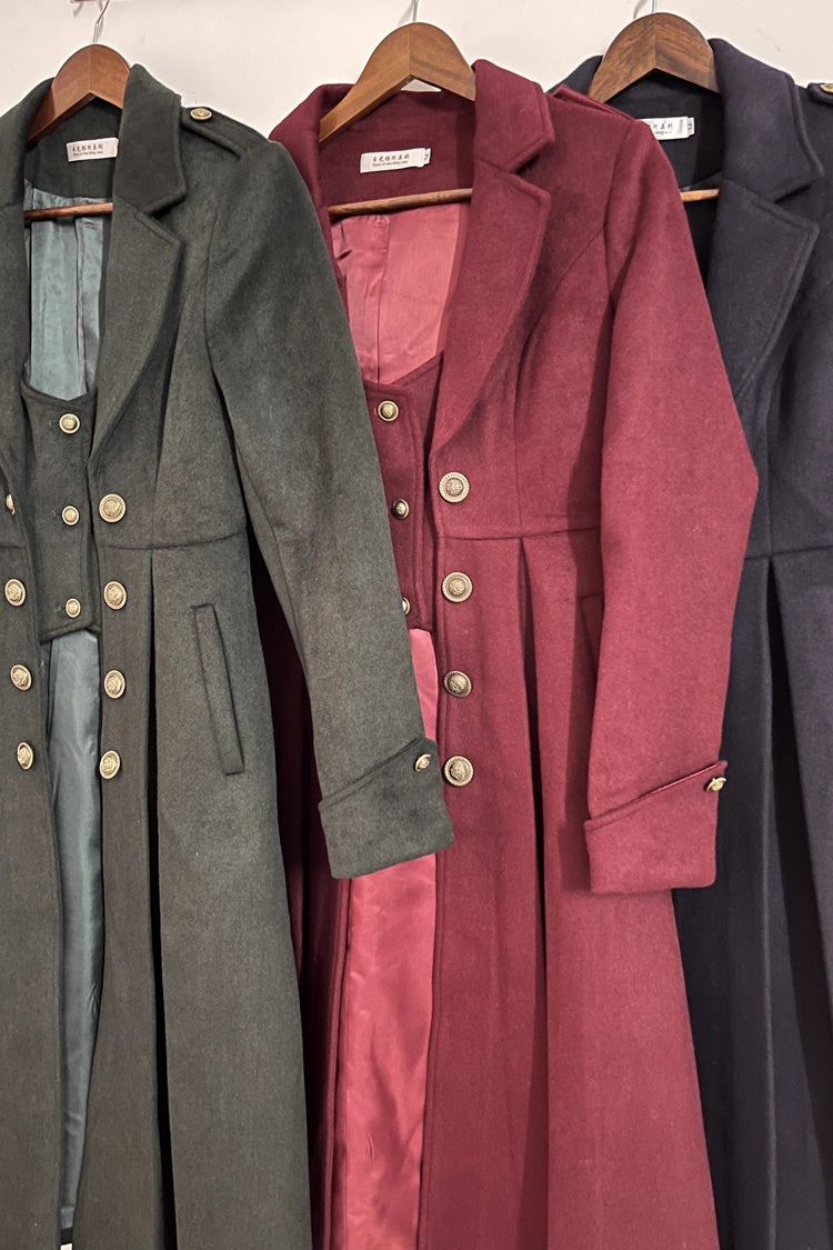 [Paranoid’s Punishment ] Wool Long Sleeves Slim Gothic Lolita Trench Coat 4 Colors