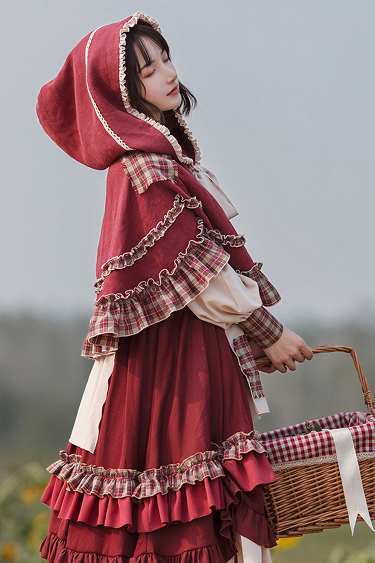 Little Red Riding Hood Long Sleeves Ruffle Sweet Lolita Dress
