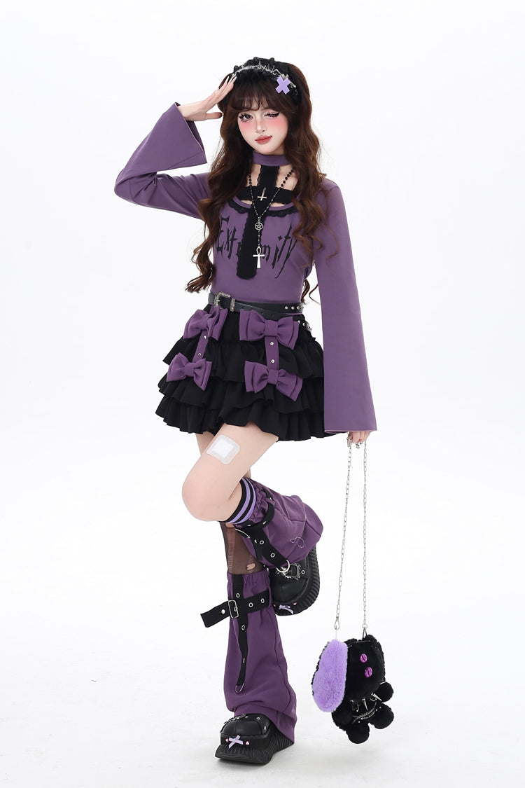 [Kozaya Nana] Triple-Layered Ruffle Bowknot Sweet Japanese Lolita Skirt 2 Colors