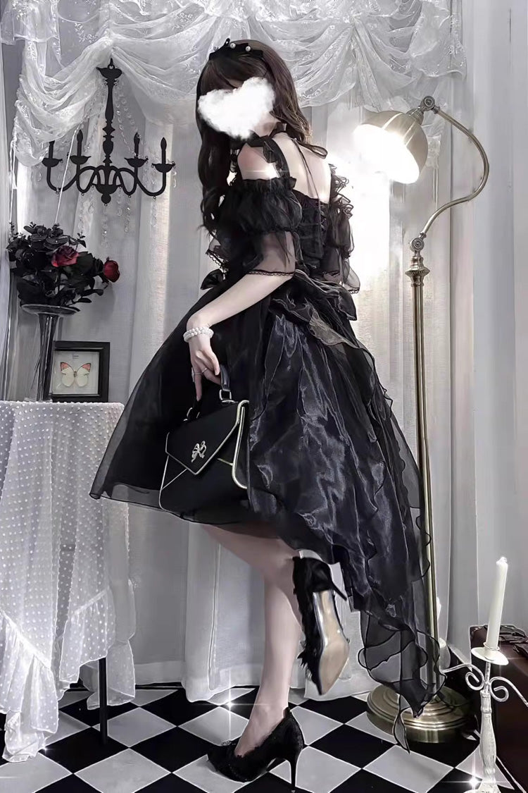 Spring Confession Ruffle Bowknot Mesh Sweet Lolita Jsk Dress (Long and Short Version) 2 Colors