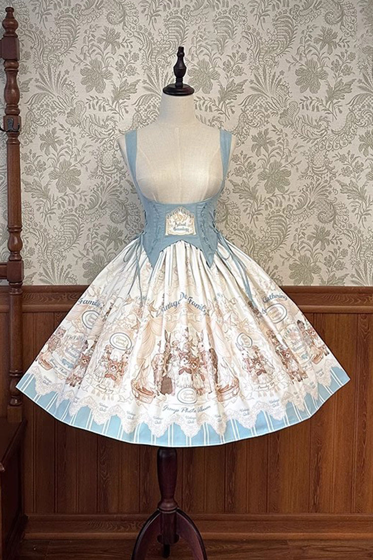 Doll's House Print Ruffle Embroidery Short Version Sweet Lolita Jsk Dress 2 Colors