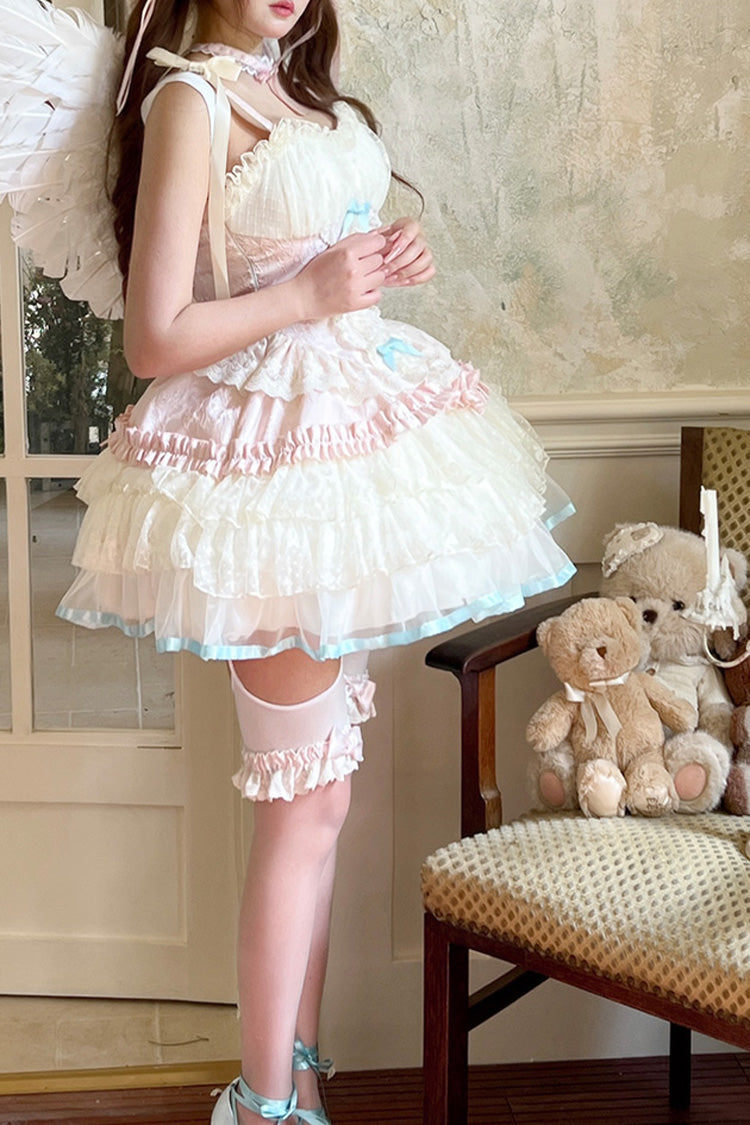 Pink [Dream Girl] Multi-Layered Ruffle Bowknot Lace Ballet Sweet Lolita Dress