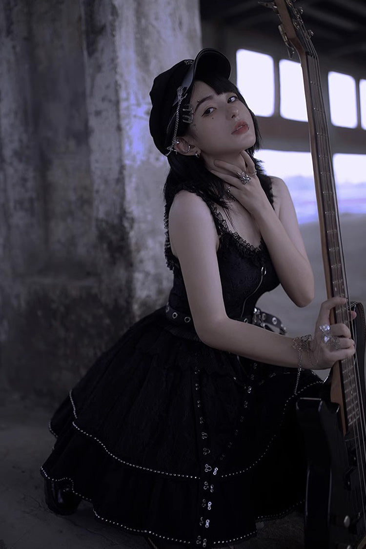 Black Letters and Poems Gothic Punk Lolita JSK Dress