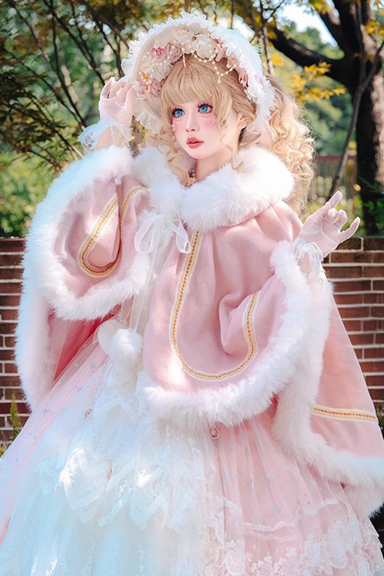 [Snowflake Ballad] Sweet Princess Fur-Collar Lolita Coat Cloak 7 Colors