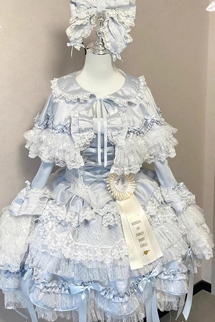 [Girl Doll] Multi-Layered Ruffle Bowknot Lace Sweet Princess Lolita Jsk Dress
