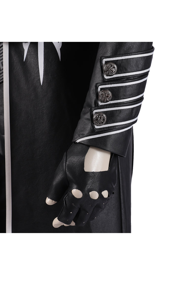 Devil May Cry 5 Vergil Black Long Windbreaker Suit Halloween Cosplay Accessories Black Gloves