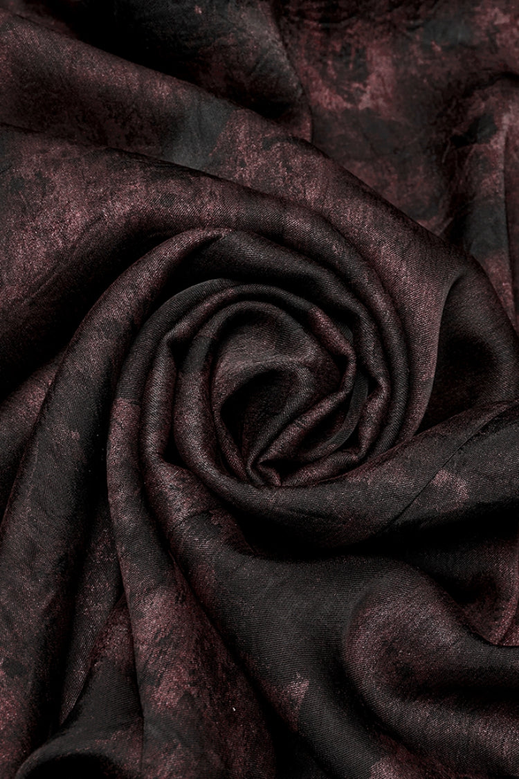 Schwarz/Rot Stehkragen Langarm Rüschen Falten Herren Gothic Bluse 