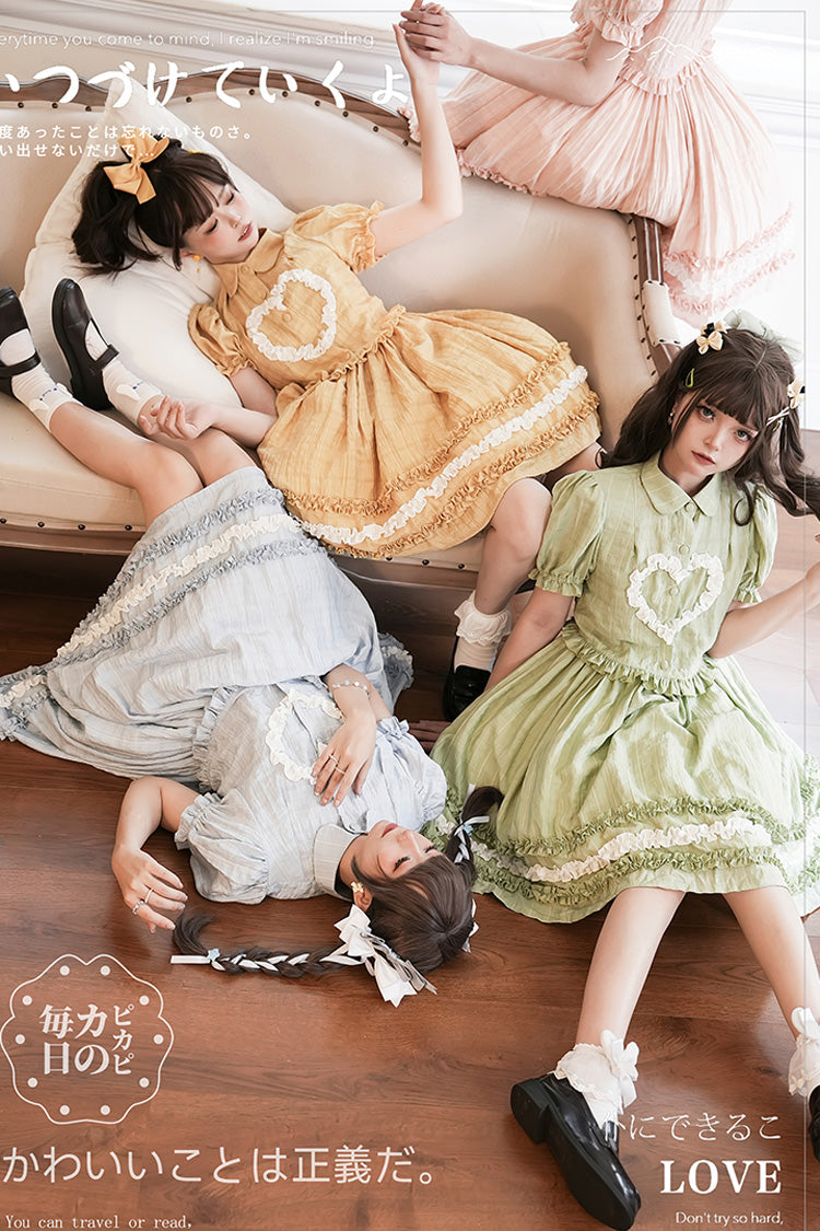 [Buji Island] Ärmelloses Rüschen-Bowknot-Süßes Lolita-Jsk-Kleid 4 Farben 
