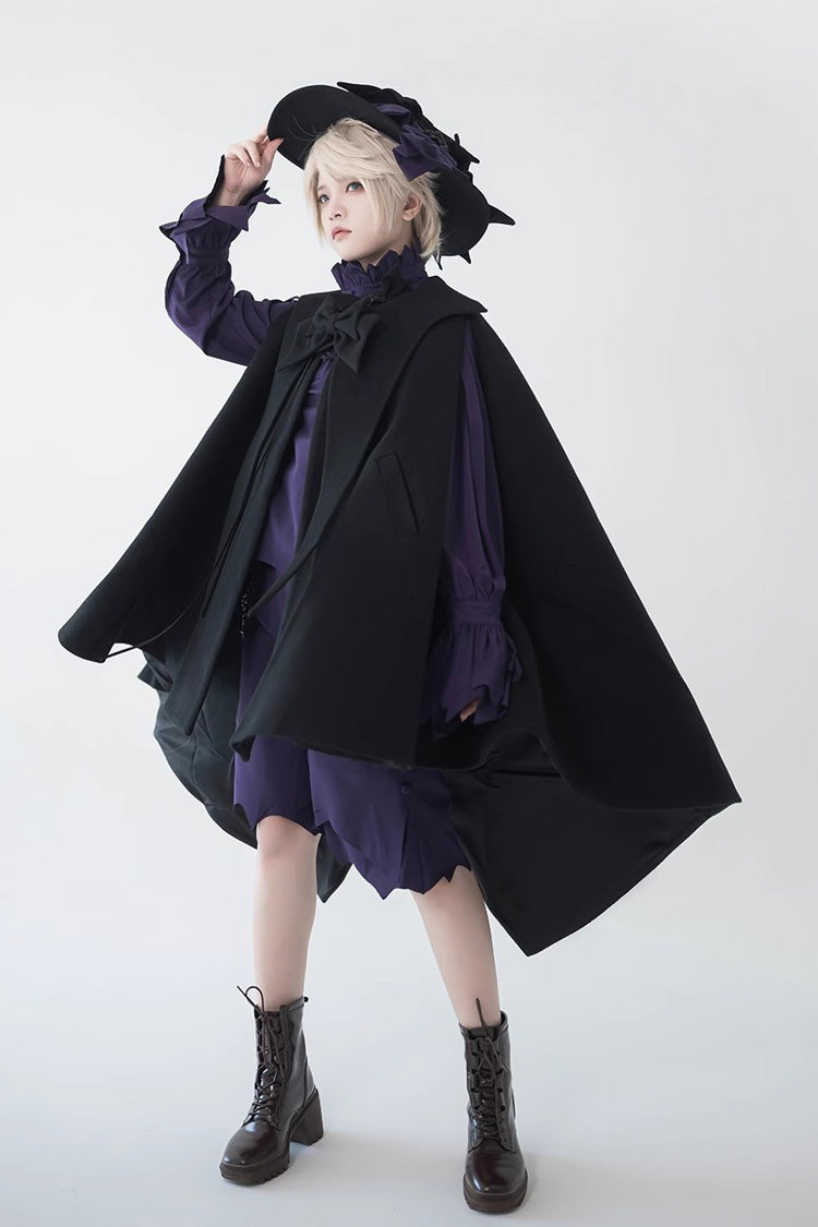 Black Woolen Ouji Fashion Daily Lolita Cloak