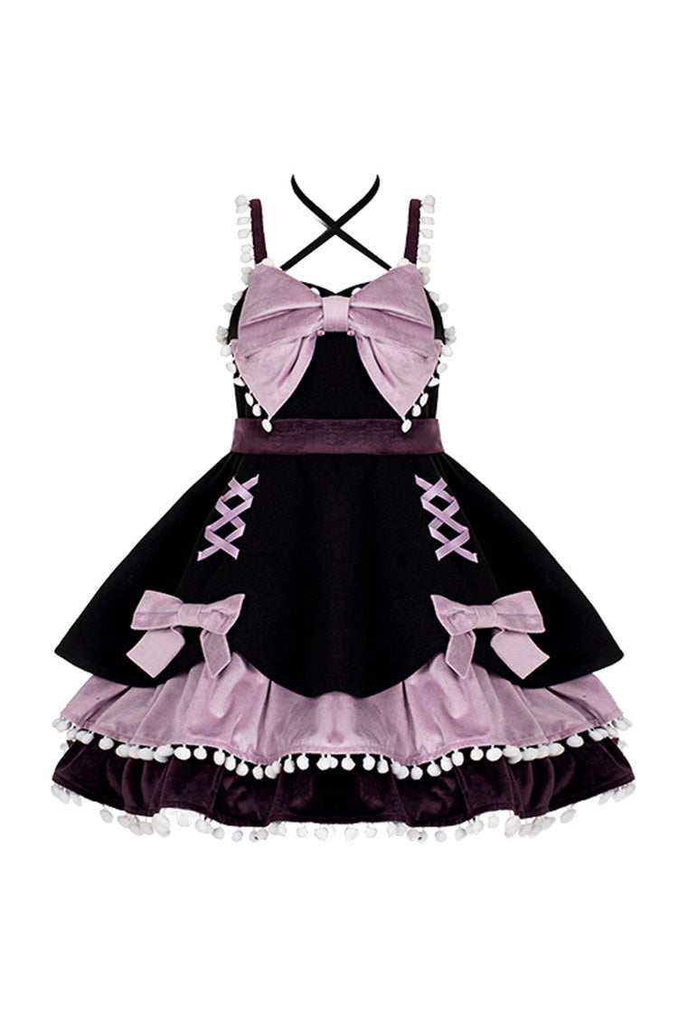 Multicolor Confession Function Series Bowknot Woolen Sweet Lolita JSK Dress 5 Colors