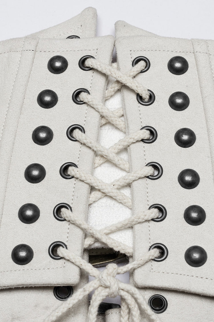 White Multi-buckle Strap Underbust Women's Punk Corset