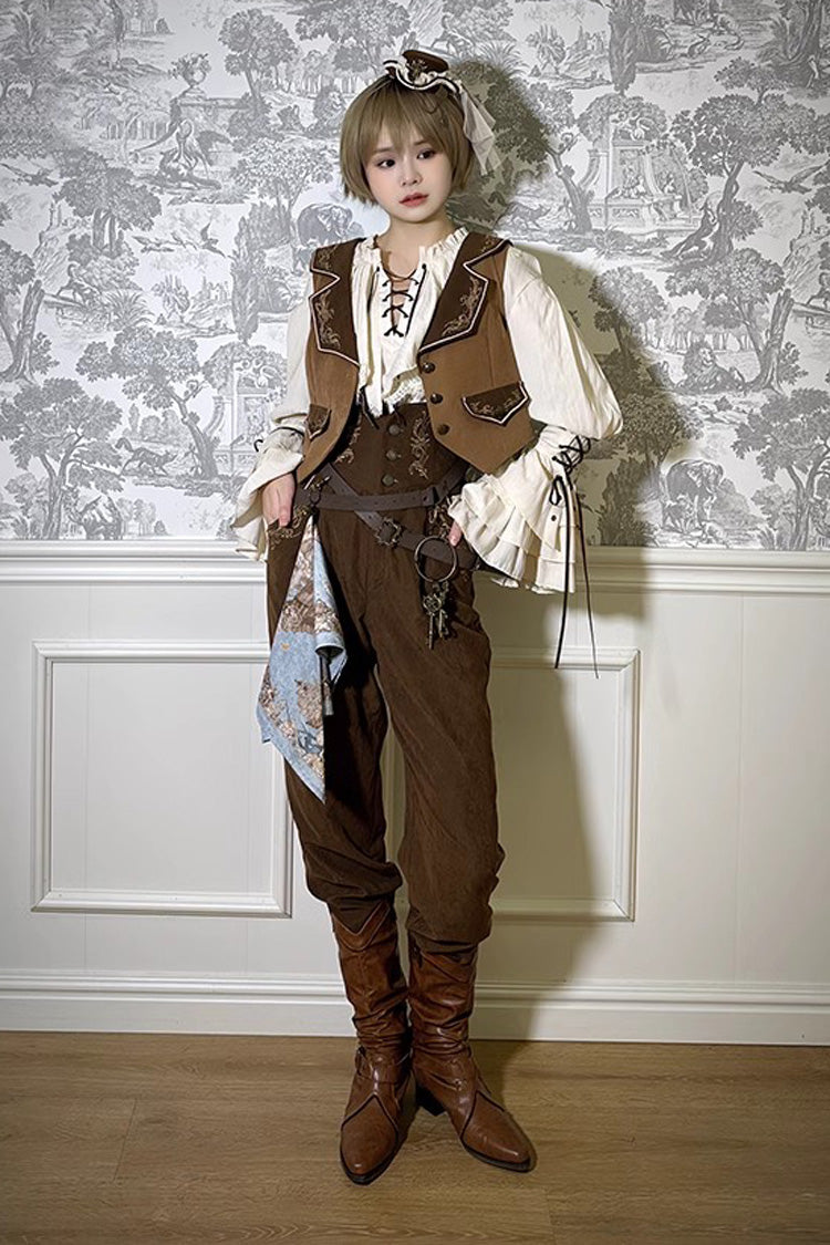 Pirate Series Navigation Treasure Hunting Guide Embroidery Handsome Lolita Vest 2 Colors