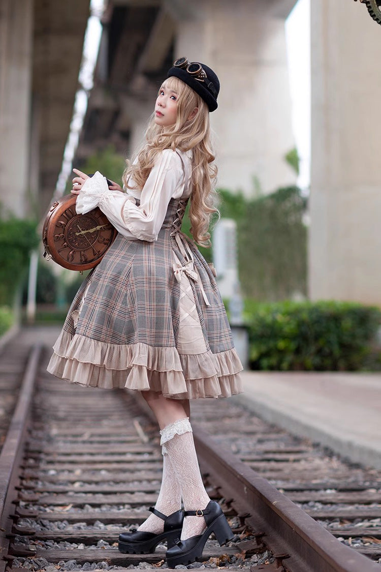 Multi-Color Backlight Memoirs Elegant Slim Bowknot Sleeveless Ruffle Classic Lolita Dress