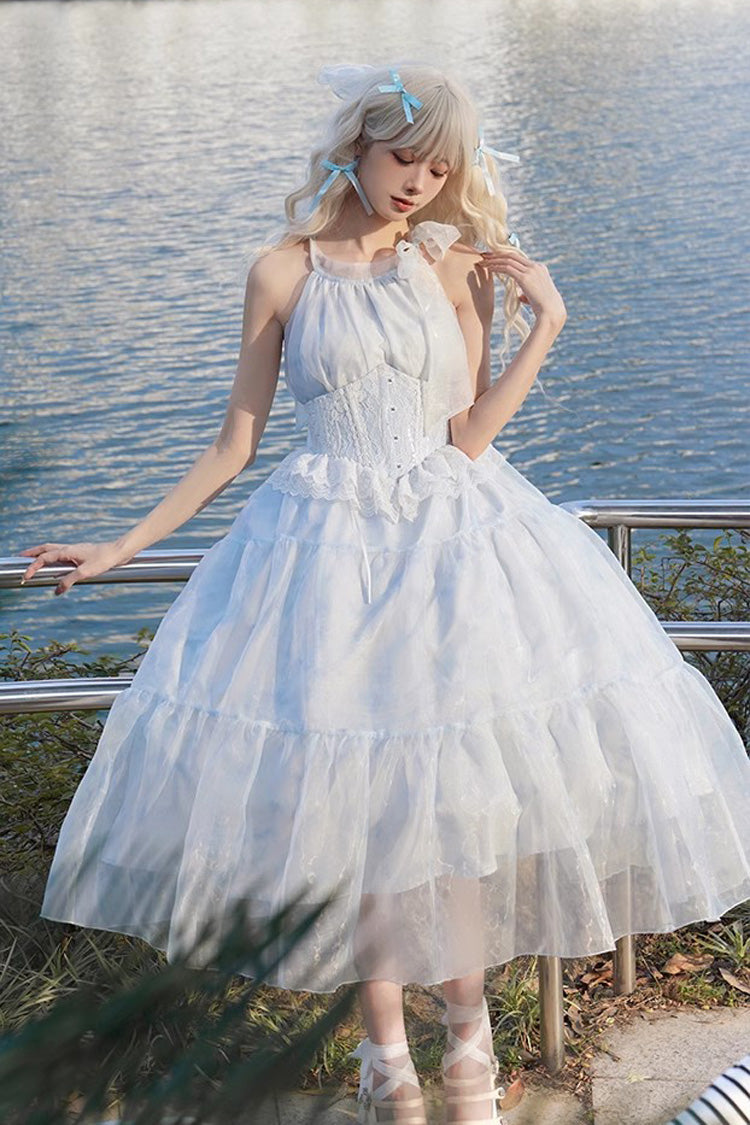 Gletscherblaues Bubble Love Hanayome Batik-Lolita-Kleid mit süßem, elegantem Muster