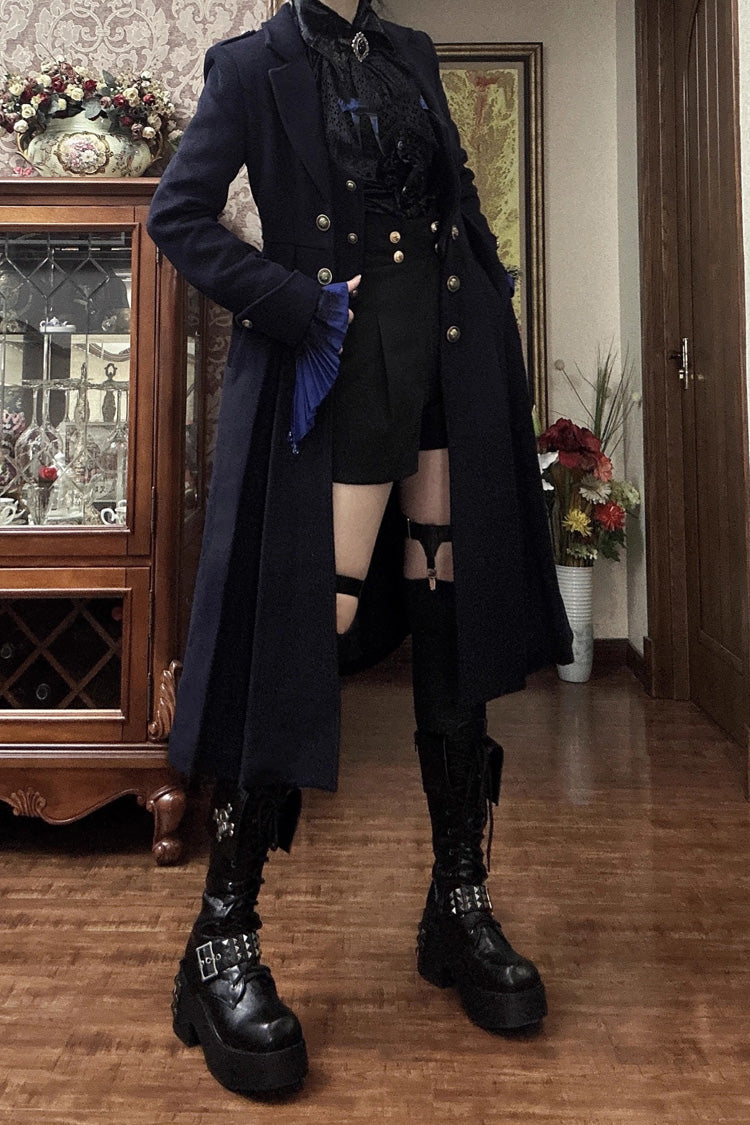 [Paranoid’s Punishment ] Wool Long Sleeves Slim Gothic Lolita Trench Coat 4 Colors