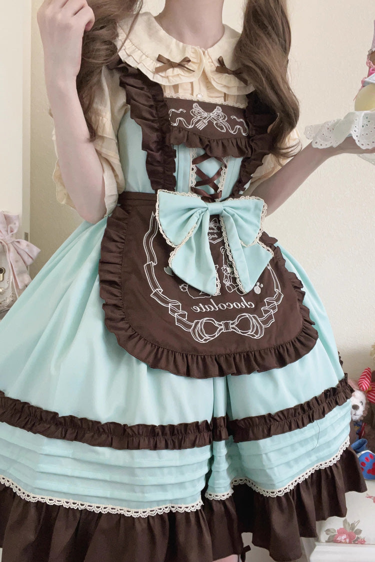 Raw Chocolate Mille Crepe Ruffle Bowknot Sweet Princess Lolita Jsk Dress 3 Colors