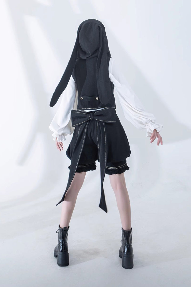 Black Anxious Rabbit Ouji Fashion Gothic Lolita Vest