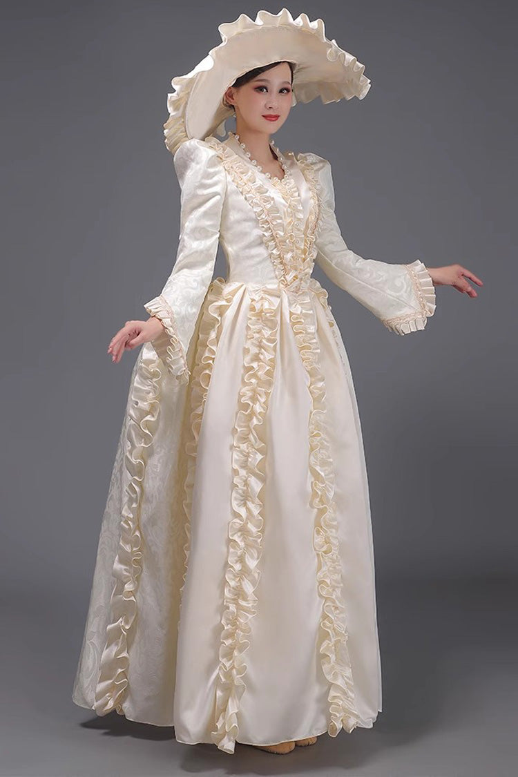 French Court Long Sleeves Classic Elegant Princess Victorian Dress 3 Colors