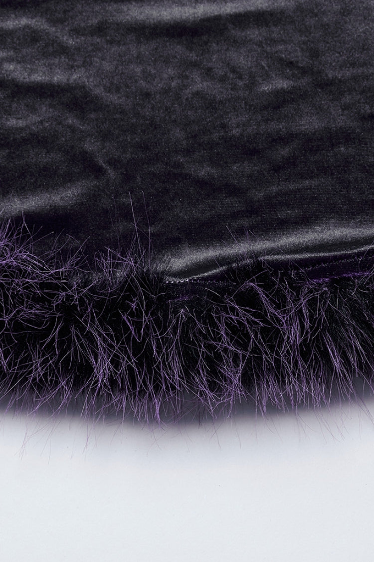 Black/Purple Long Sleeves Gradient Women's Gothic Dress