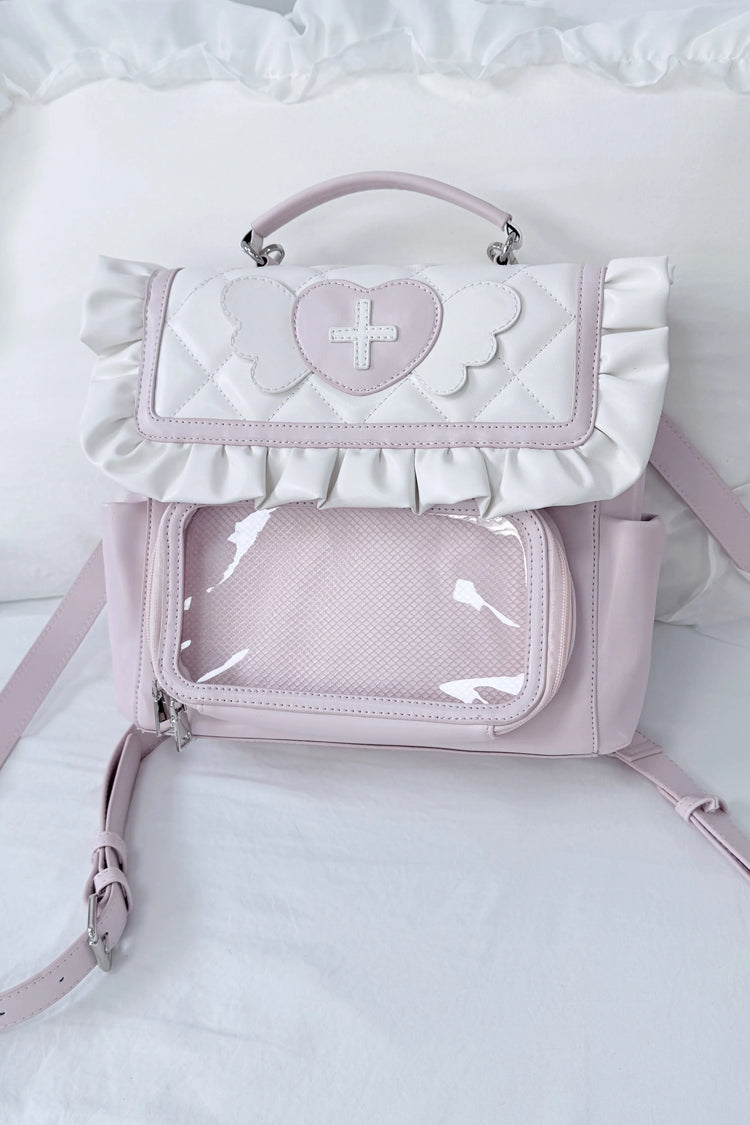Angel Wing Heart Cross Ruffle Jirai Kei Lolita Handbag Backpack Ita Bag 4 Colors