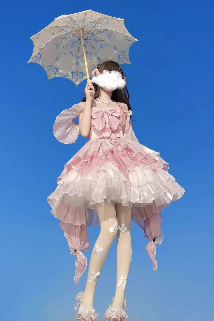 Pink Multi-layer Hanayome Bowknot Elegant Princess Sweet Lolita Jsk Dress