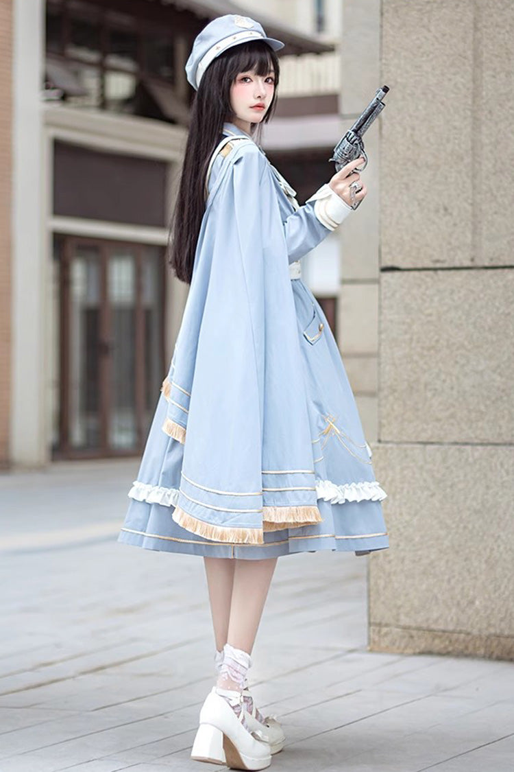 Blue Star Ocean Fantasy Cardigan Bowknot Sweet Military Elegant Lolita Dress