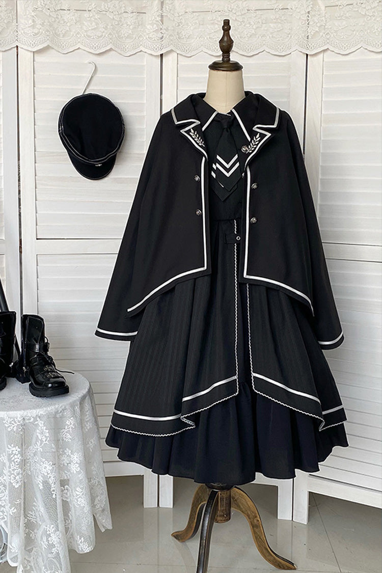 Schwarzes Loyalist Chariot Gothic Lolita Kleid im Militärstil