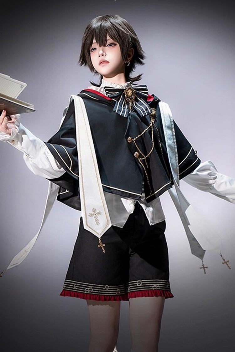 Black [The Choir of The Church] Ouji Fashion Gothic Prince Lolita Set (Older Brother Version)