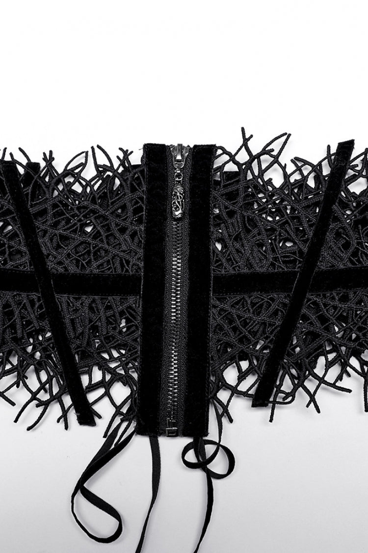 Black Hollow Mesh Women's Gothic Girdle