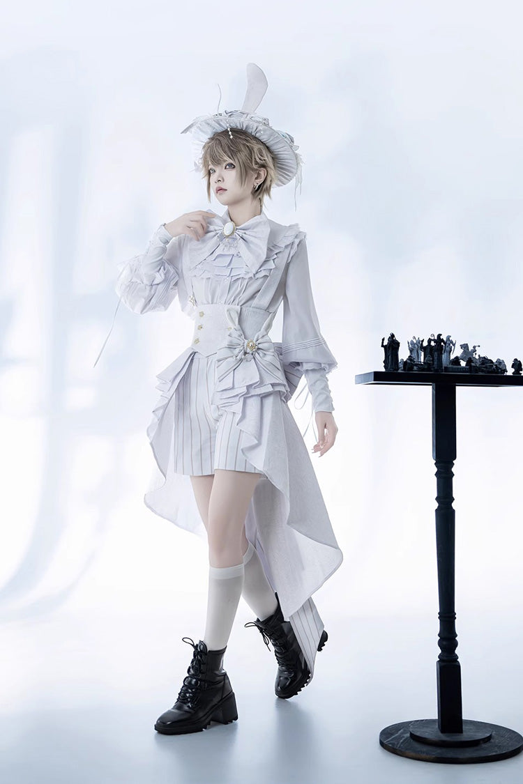 White Rabbit Theater Striped Print Ouji Fashion Handsome Lolita Shorts