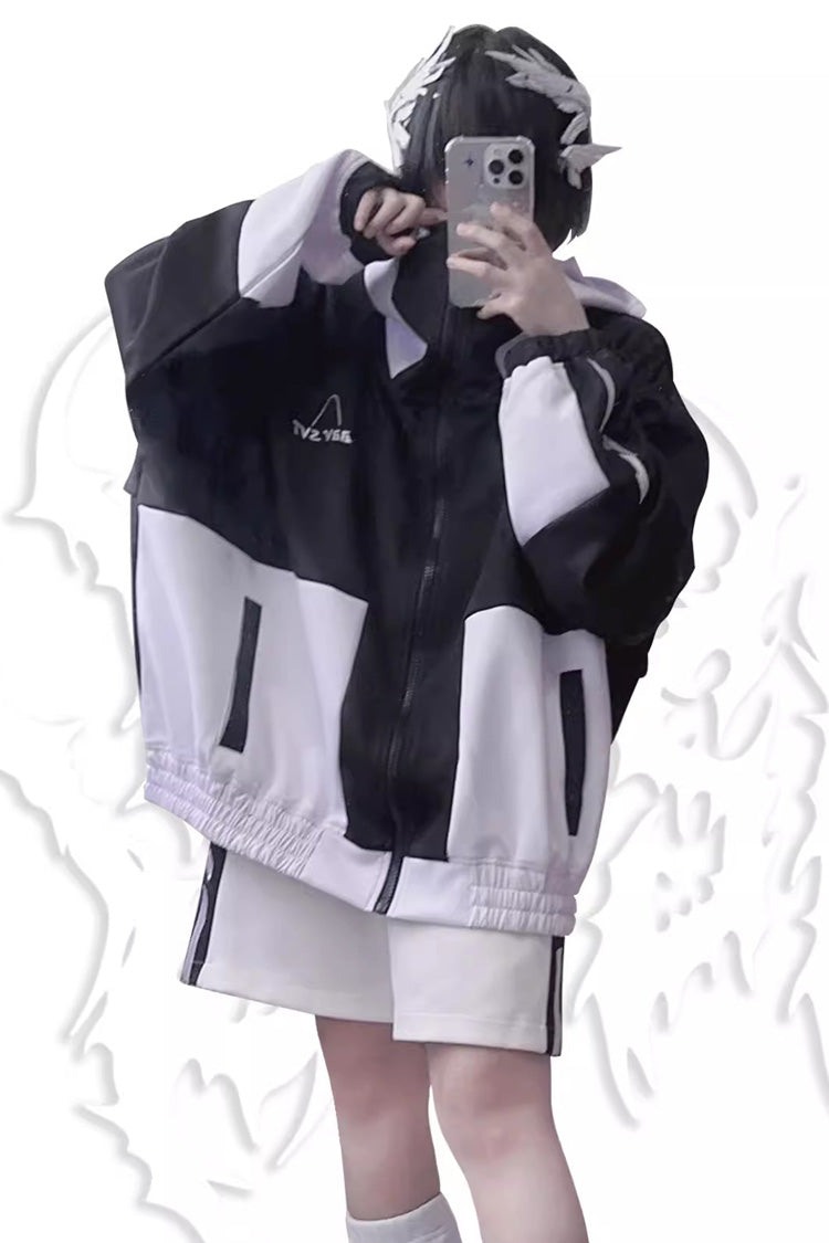 Lovely Long Sleeves Print Jirai Kei Sports Coat 2 Colors