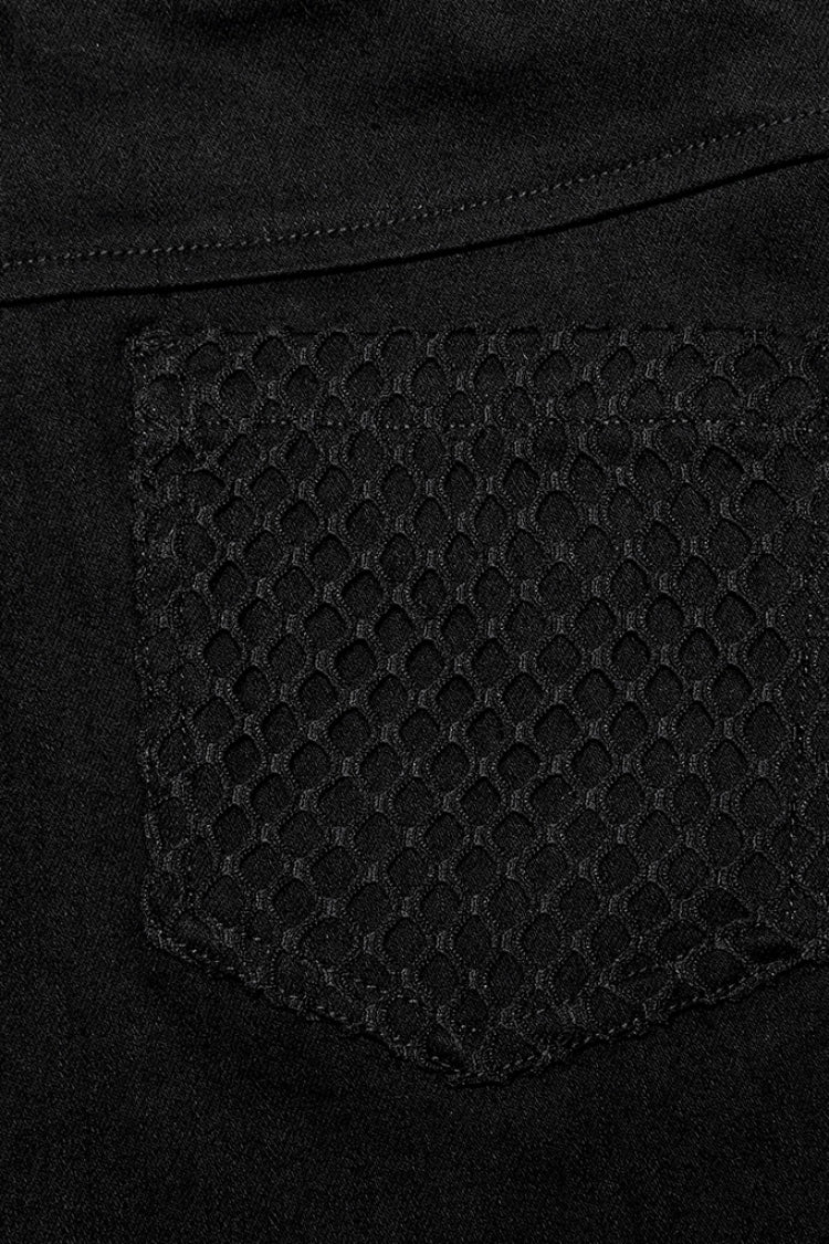 Stitching Slim Mesh Buckles Eyelets Women's Steampunk Leggings 2 Colors