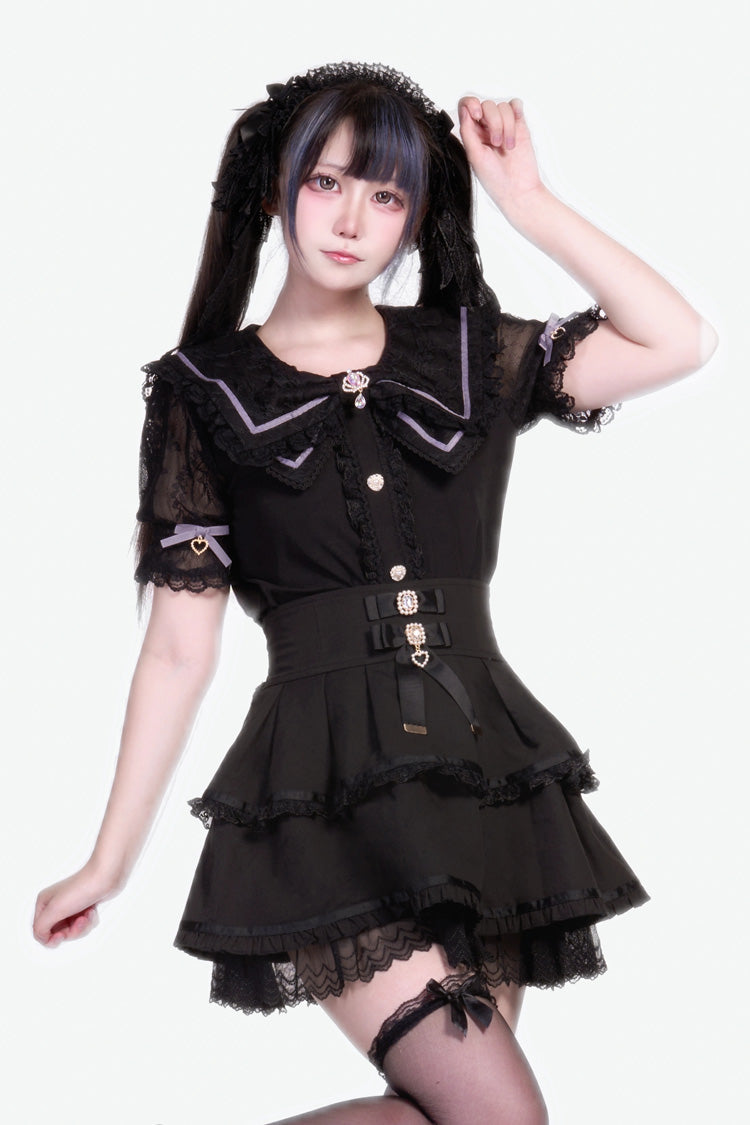 [Fruit Candy] Ruffle Bowknot Lace Sweet Jirai Kei Japanese Skirt 5 Colors