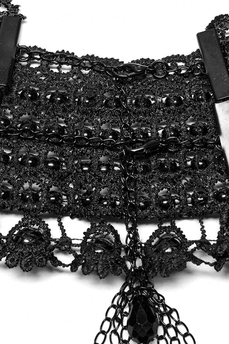 Black Pearl Hollow Lace Women's Gothic Gorgeous Choker