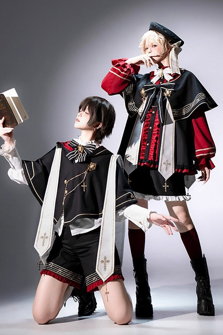 Black [The Choir of The Church] Ouji Fashion Gothic Prince Lolita Set (Older Brother Version)