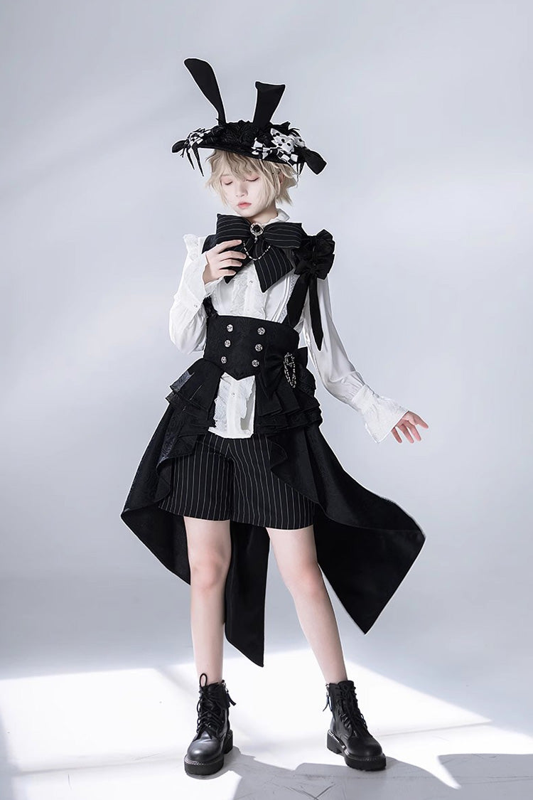 Black Rabbit Theater Jacquard Version Ouji Lolita Rabbit Ear Hat