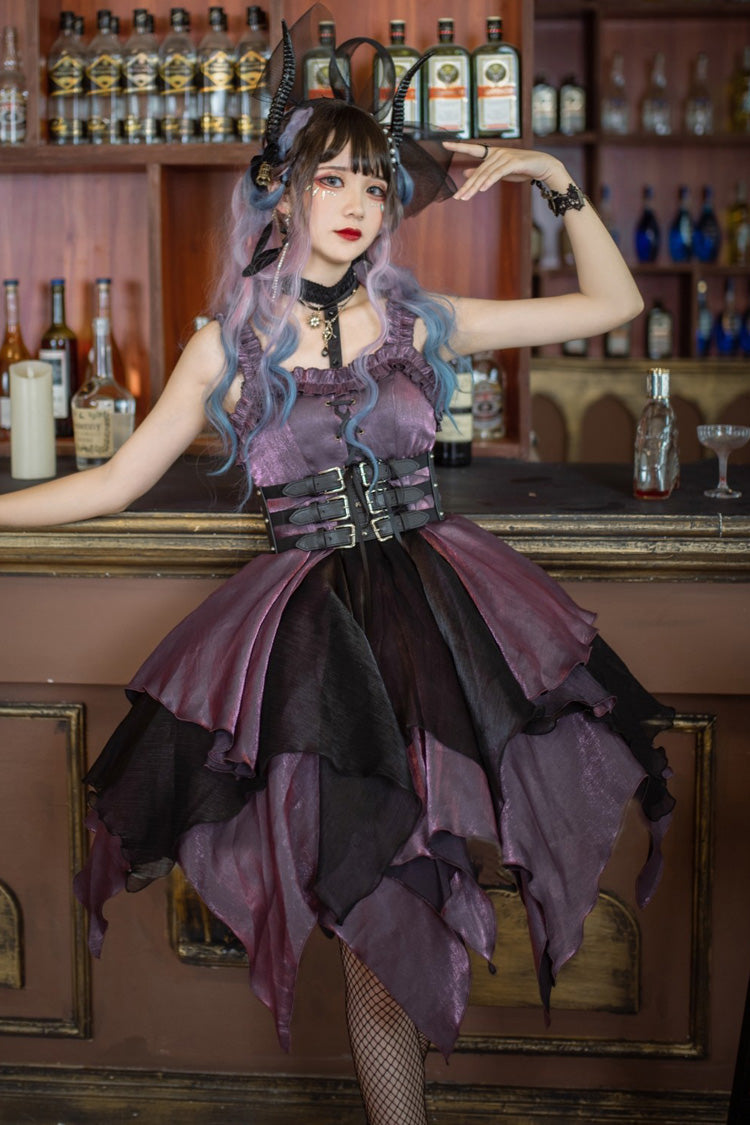 Purple [Seven Deadly Sins: Lust] Multi-Layered Irregular Gothic Lolita Jsk Dress