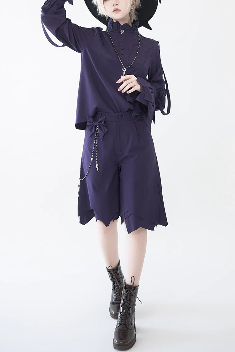 Blue/Purple Irregular Medieval Ouji Fashion Lolita Shorts