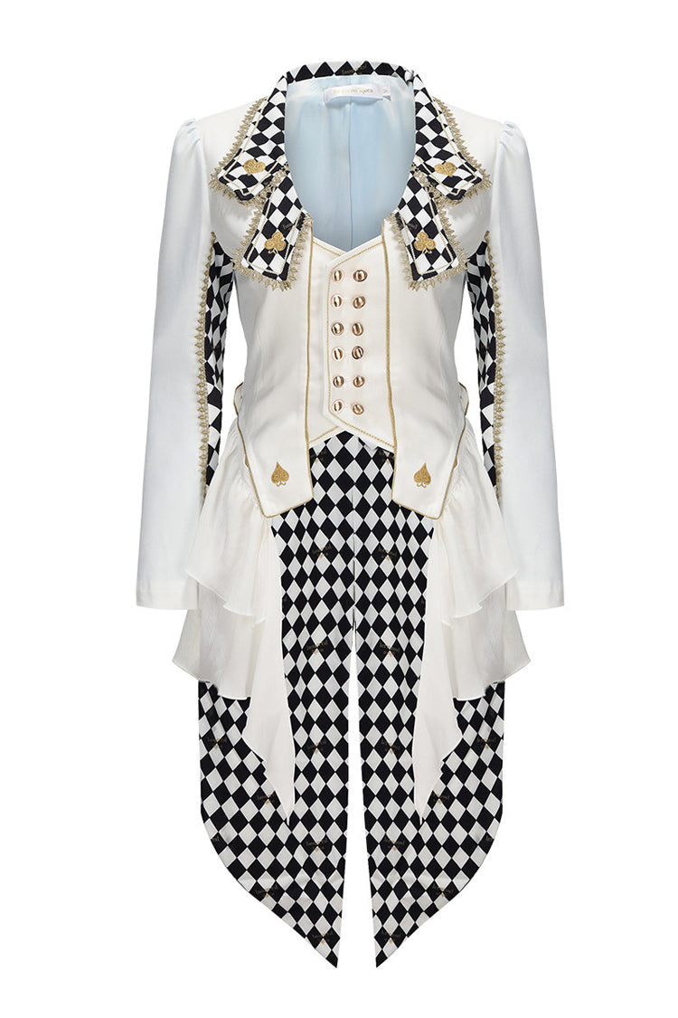 White Immortal Lost Alice Plaid Print Elegant Ouji Fashion Lolita