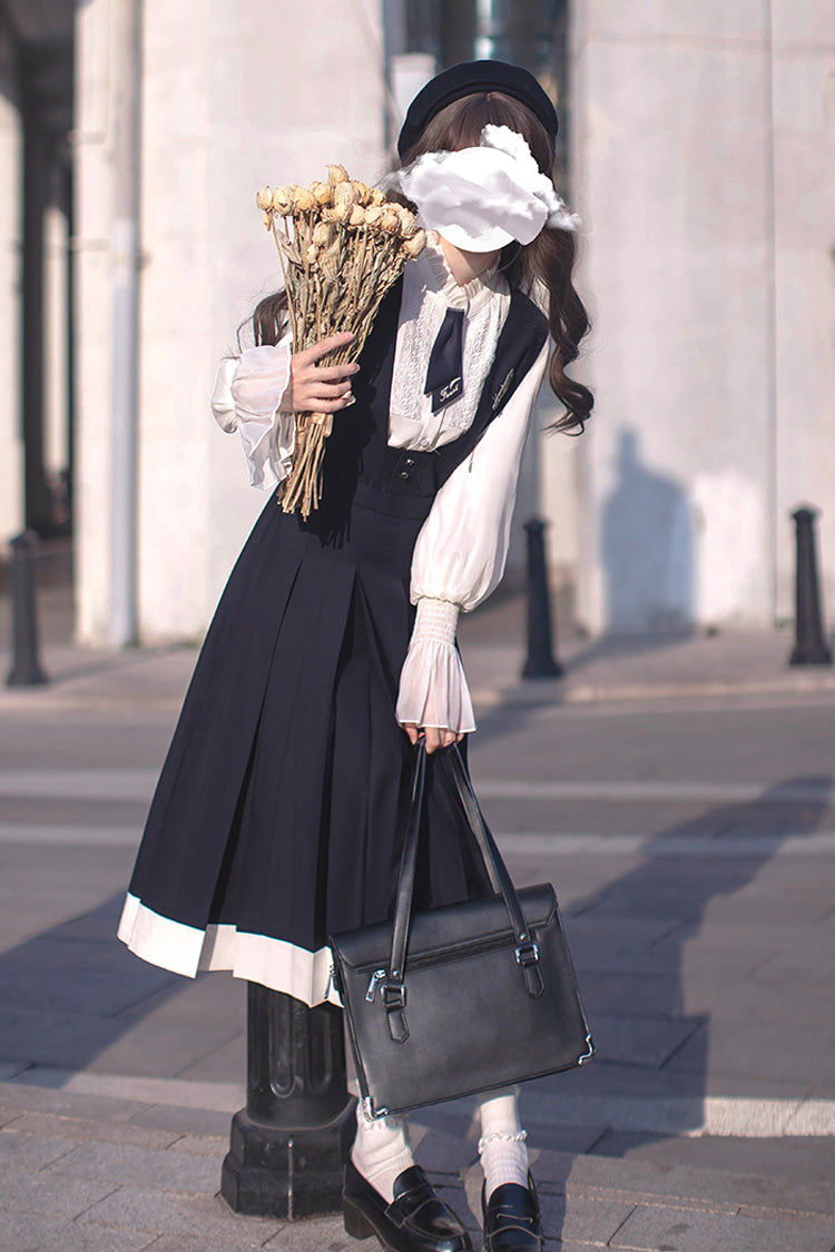 Blue Sleeveless Classic College Style Elegant Lolita Jumper Dress