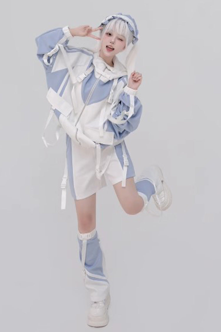 [Wing Light Machinery] Long Sleeves Print Jirai Kei Cool Coat 4 Colors