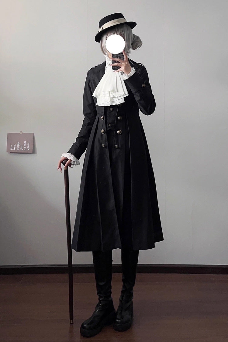 [Paranoid’s Punishment ] Long Sleeves Slim Gothic Lolita Trench Coat 2 Colors