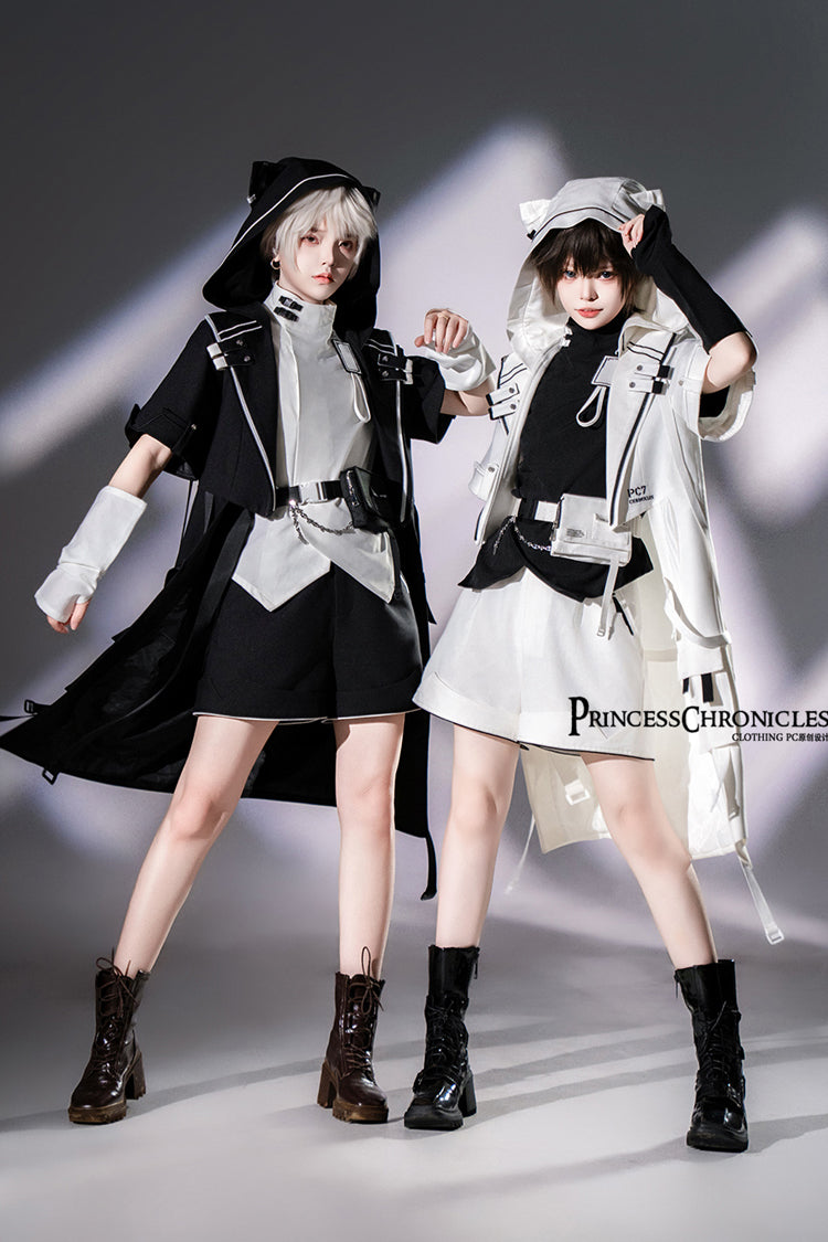 Manteau à oreilles de chat Lolita Prince Beau Ouji Fashion Style Fonctionnel Noir 