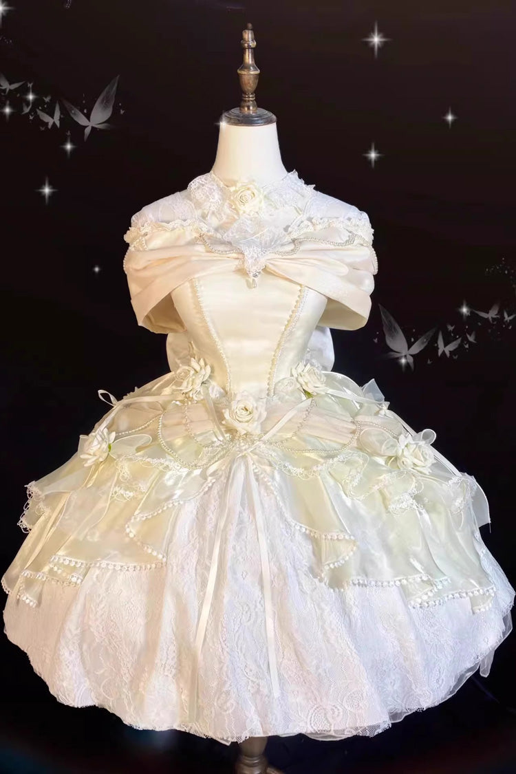 Ivory Hanayome Cardigan Elegant Princess Sweet Lolita Strapless Dress